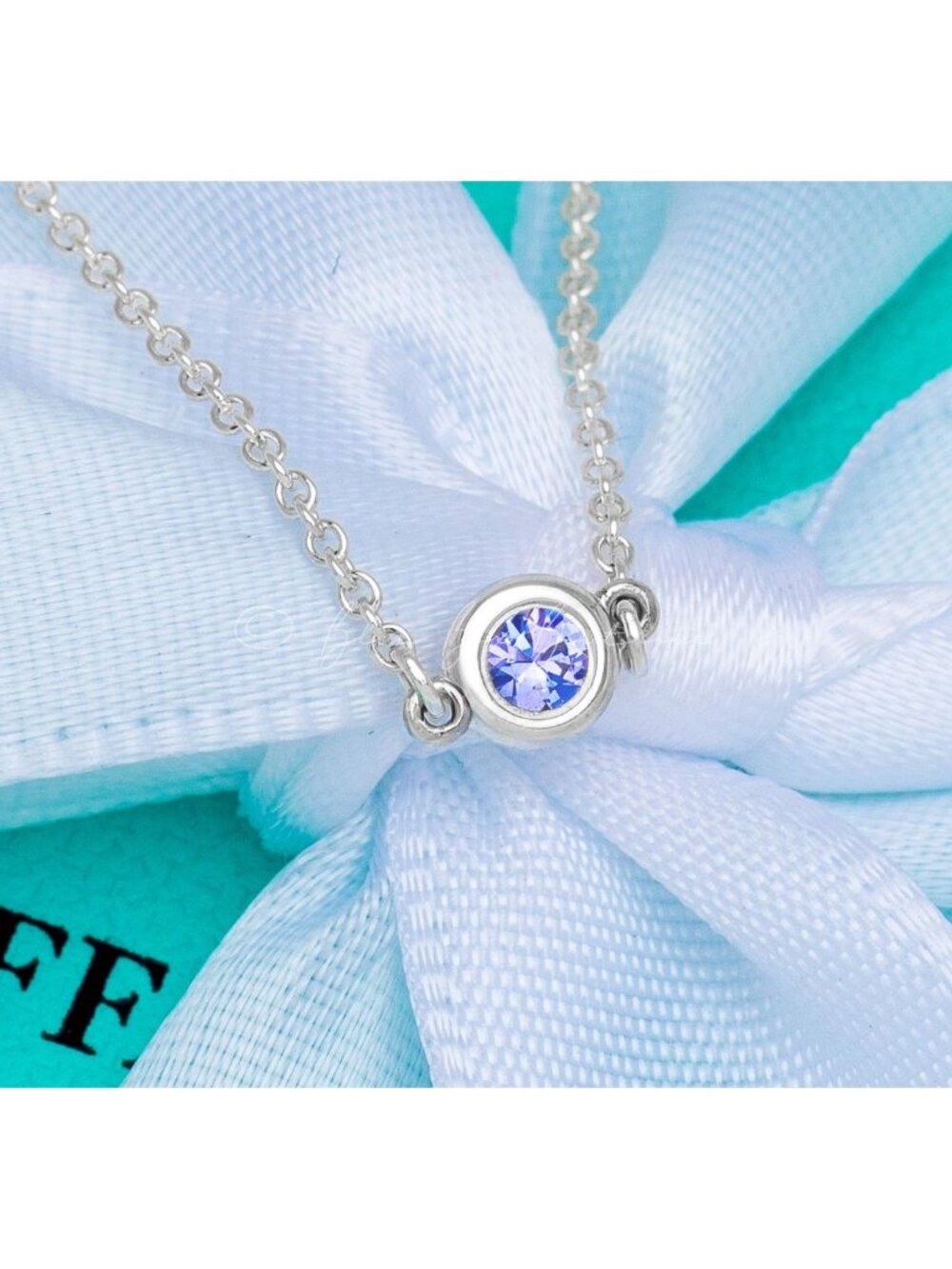 Tiffany & Co. Elsa Peretti “Color By The Yard” Blue Tanzanite Necklace in Silver